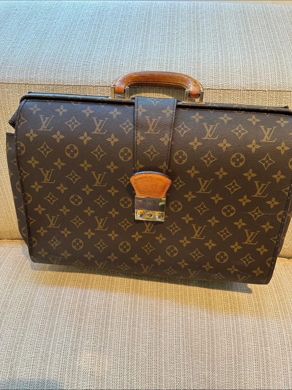 Vintage Louis Vuitton Monogram Canvas Doctor Bag/Briefcase Gold Hardware